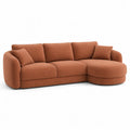Ecksofa 3-Sitzer mit Recamiere rechts 250 x 160 x 85 cm Polyester abgerundet Terrakotta