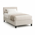 Polsterbett Einzelbettgestell 90 x 200 cm Polyester rechteckig Beige