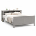 Bettgestell 160 x 200 cm mit Regal-Kopfteil MDF Grau