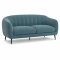 2-Sitzer Sofa mit Polyester-Samtbezug gebogener Form in Petrol 160 x 80 x 78 cm