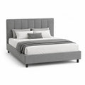 Polsterbett Doppelbett 180 x 200 cm mit Polyesterbezug Grau Rechteckig