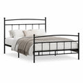 Doppelbett Metallbettgestell 140 x 200 cm aus Stahl Schwarz