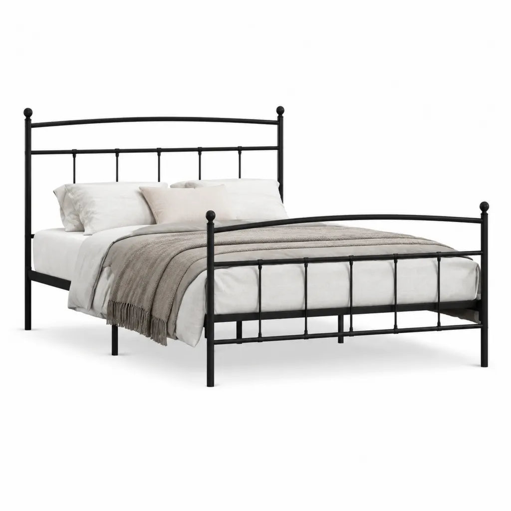 Doppelbett Metallbettgestell 140 x 200 cm aus Stahl Schwarz