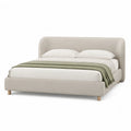 Polsterbett Doppelbett 160 x 200 cm rechteckig mit Polyesterbezug Beige