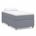 Boxspringbett Einzelbett 90 x 200 cm mit Polyesterbezug rechteckig Grau