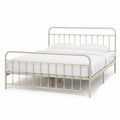 Metallbett Doppelbettgestell 160 x 200 cm aus pulverbeschichtetem Stahl in Cremeweiss