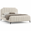 Polsterbett Doppelbett 160 x 200 cm Polyester rechteckig Creme
