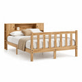 Rechteckiges Stauraumbett Doppelbett 140 x 200 cm aus massivem Kiefernholz Natur
