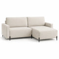 Ecksofa mit Recamiere rechts 200 x 140 x 85 cm Polyester Creme