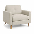 Polstersessel mit Armlehnen aus 100 % Polyester gerade Form Beige Naturbraun 83 x 86 x 89 cm