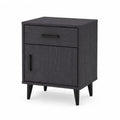 Nachttisch mit Schublade und Tuer 45 x 40 x 65 cm Spanplatte rechteckig Schwarz