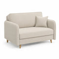 2-Sitzer Sofa mit Kissen Polyesterbezug Beige 140 x 83 x 82 cm