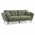 2-Sitzer Sofa mit Kissen Polyester-Samt Olivgruen 180 x 88 x 85 cm