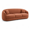 3-Sitzer Sofa mit Polyesterbezug in Terrakotta abgerundet 230 x 95 x 78 cm